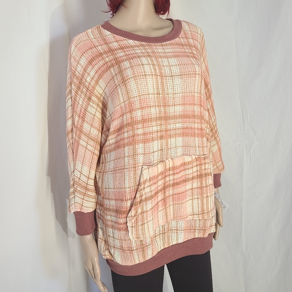 💥4/$20 TAYLOR & SAGE Soft Plaid Oversized Sweater NWT - Picture 4 of 14